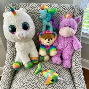 GUND & Ty Rainbow Plushies Set of 5